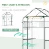 Outsunny Petite Walk-in Growhouse with Ventilated Entries, Plant Tags, and Tiered Racks