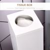 Toilet Paper Cabinet, Small Bathroom Corner Floor Cabinet with Doors and Shelves, Thin Storage Bathroom Organizer for Paper Shampoo, White