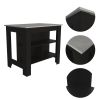 3-Shelf Kitchen Island Wenge and Ibiza Marble
