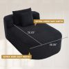 67.5''Chaise Lounge Chair 46'' Wide Seat Indoor Corduroy Oversized Sleeper Sofa for Living Room Deep Seat Lounge and Two Soft Pillows Convertible Bone