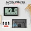 10.4 Inch Digital Wall Clock, Battery Operated Large Display Clock, Digital Calendar with Indoor Temperature/Humidity/Date/Day, Auto DST for Classroom