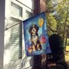 Bernedoodle Happy Birthday House Flag Large Porch Sleeve Pole Decorative Outside Yard Banner Artwork Wall Hanging, Polyester, House Size, Multicolor
