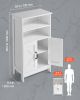 Wooden Bathroom Floor Cabinet Storage with Adjustable Shelf 2 Doors White