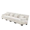 4-Seater Sectional Sofa Modular Deep Seat Sofa Couch , Chenille Sofa Comfy Upholstered Sofa for Living Room, Apartment, Studio, Office,Chenille White
