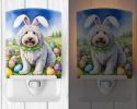 NEW Komondor Easter Egg Hunt Ceramic Night Light Compact, UL-Certified, Ideal for Bedroom, Bathroom, Nursery, Hallway, Kitchen, 6x4x3, Multicolor