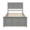 Platform Storage Bed, 2 drawers with wheels, Twin Size Frame, Gray (New SKU: WF283062AAE)