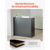 Reception Desk, 47 Inch Rectangular Front Counter Table, Office Reception Counter with Lockable Drawer and Storage Cabinet, for Checkout, Lobby