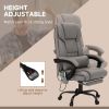 Vinsetto High Back PU Leather Massage Office Chair, 6 Vibration Points, Ergonomic with Footrest, Adjustable Height, Remote, Gray
