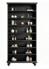 9-Tier Bookcase Wood Bookshelf Solid Wood Legs LED Lighting Home Office Organizer Shelf