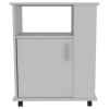 2 Piece Kitchen Set, Delos Kitchen Island + Munich Lower Microwave Pantry Cabinet , White /Onyx