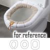 2 Pcs Khaki Bear Knit Toilet Seat Cover Pads Winter Stretchable Toilet Seat Cushion Mat Toilet Seat Warmer
