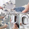 2 Pcs Winter Plush Checkered Toilet Seat Cover Pad Toilet Seat Cushion Mat Toilet Seat Warmer,Pink