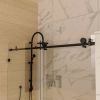60 in. W x 74 in. H Sliding Frameless Shower Door in Matte Black with 5/16 in. (8 mm) Clear Glass