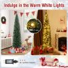 5/6/7/8/9 Feet Pre-lit Pencil Artificial Christmas Tree with 150/180/200//300/400 Warm White LED Lights