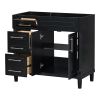 36'' Bathroom Vanity without Sink, Freestanding Bathroom Storage Cabinet with 2 Drawers and a Tipout Drawer, Solid Wood Frame Vanity Only, Height Adju