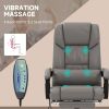 Vinsetto High Back PU Leather Massage Office Chair, 6 Vibration Points, Ergonomic with Footrest, Adjustable Height, Remote, Gray