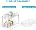 4 Pack Bathroom Organizer, 2 Tier Clear Under Sink Organizers Vanity Countertop Storage Container,Cabinet Drawers Bins