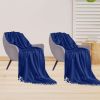 SOGA 2X Royal Blue Acrylic Knitted Throw Blanket  Couch Bed Sofa Home Decor