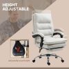 Vinsetto Heated Massage Office Chair Microfibre Reclining Vibration Footrest Armrest Cream White