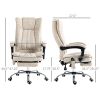 Vinsetto Massage Office Chair High Back Reclining Heat 6 Points Adjustable Height Footrest Cream White