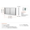 BBQ Access Door, 42W x 21H Inch Double Outdoor Kitchen Door, Stainless Steel Flush Mount Door, Wall Vertical Door with Handles, for BBQ Island