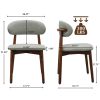 Laurel Green Flannelette Upholstered Dining Chair with Walnut Solid Wood Legs, Armless Chair Set of 2 for Kitchen, Restaurant, Living, Meeting Room