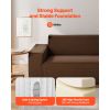 3-Seater Sofa in a Box, 83-Inch No Assembly Corduroy Couch with Memory Foam, Deep Seats for Living Room, Apartment, or Office, Brown
