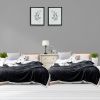 SOGA 2X Black Throw Blanket & Bed Sofa Comforter