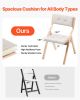 Wooden Folding Chairs with Padded Cushion and Wooden Frame Beige Set of 4