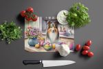 NEW Decorating Easter Sheltie Glass Cutting Board Decorative Tempered Glass Kitchen Cutting and Serving Board Large Size Chopping Board
