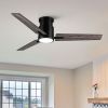 52 in. Integrated LED Farmhouse Indoor/Outdoor Black Smart Ceiling Fan with Remote Control