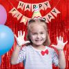 2 Pack Foil Curtain Backdrop Red Metallic Tinsel Foil Fringe Curtains Photo Booth Props for Birthday Wedding Engagement Baby Shower Bachelorette Chris