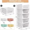 5 Pack Stackable Closet Storage Basket - Stackable Storage Bins, Multifunctional Foldable Closet Organizer Waterproof