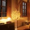 4FT Snowflake Christmas Tree with 48 LED Lamp;  Artificial Snowflake Pine Tree Home Decoration for Holiday/Party/Christmas/Wedding RT