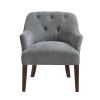 Modern Tufted Back Accent Chair Sturdy Plywood Frame Living Room Furniture 1pc Gray Fabric Upholstered Armchair