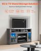 VEVOR TV Stand for 65 in TVs Farmhouse Entertainment Center with Light Strip