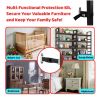 Furniture Anchors for Baby Proofing(2 Sets),Anti Tip Furniture Anchors, Furniture Wall Anchor, Adjustable Furniture Straps