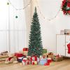 5FT Green Artificial Christmas Tree - 214 Lush Tips, 25 Realistic Pine Cones, Foldable Metal Stand