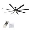 84 In Super Large Black Ceiling Fan with Remote Control