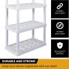 Plastic Shelving Unit Storage Shelf 4-Tier 56"H x 14"D x 30"W White 400 lbs