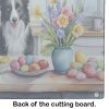NEW Decorating Easter Border Collie Glass Cutting Board Decorative Tempered Glass Kitchen Cutting and Serving Board Large Size Chopping Board