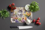 NEW Decorating Easter Siberian Husky Glass Cutting Board Decorative Tempered Glass Kitchen Cutting and Serving Board Large Size Chopping Board