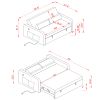 Twins Sofa Bed Cream White Fabric