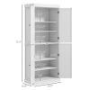 72" Kitchen Pantry Cabinet Storage with Doors and Shelves Elegant Kitchen Storage, White