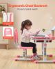 VEVOR Study Chair Set, Children Study Chair with Adjustable Height & 0-40Â° Tilted Desktop, Children Study Chair Set for Classroom & Study Room, Pink