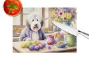 NEW Decorating Easter Old English Sheepdog Glass Cutting Board Decorative Tempered Glass Kitchen Cutting and Serving Board Large Size Chopping Board
