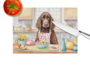 Decorating Easter American Water Spaniel Glass Cutting Board Decorative Tempered Glass Kitchen Cutting and Serving Board Large Size Chopping Board