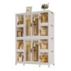 Portable Wardrobe Closet Storage Organizer for Clothes,Clothes Dresser,12 Magnetic Doors-12 Cubes & 2 Hanging Rod,16 pcs hangers
