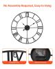 Wall Clock 24 in Roman Numerals Battery Operated Silent Clocks for Living Room