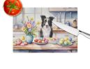 NEW Decorating Easter Border Collie Glass Cutting Board Decorative Tempered Glass Kitchen Cutting and Serving Board Large Size Chopping Board